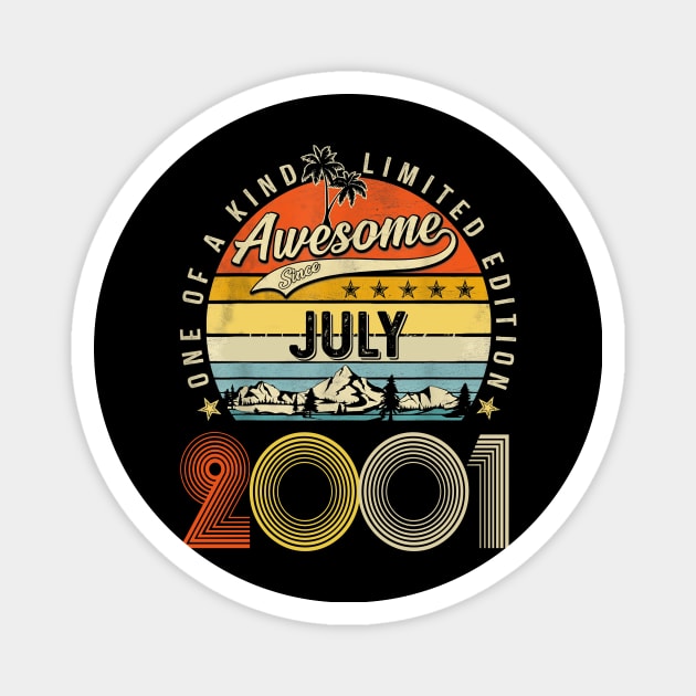 Awesome Since July 2001 Vintage 22nd Birthday Magnet by PlumleelaurineArt